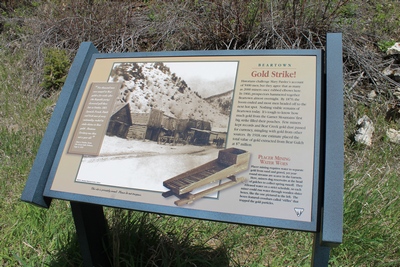 In 1866, prospectors hammered together Beartown almost overnight.  By 1870, the boom ended.  Nothing remains visible of Beartown today.  Located in the Garnet range, Granite County Montana.