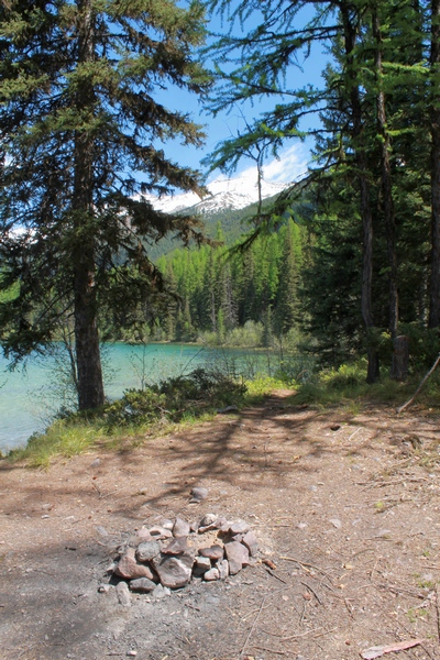 Lolo National Forest Clearwater Lake campfire site at trails end 5//24/17