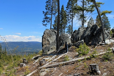 Scenic 'Stonehenge' type rock formation seen above Coloma (ghost town) in the Garnet mountains of Montana