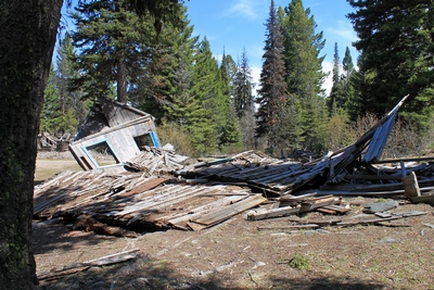 Collapsed building near the main part of Coloma (ghost town)