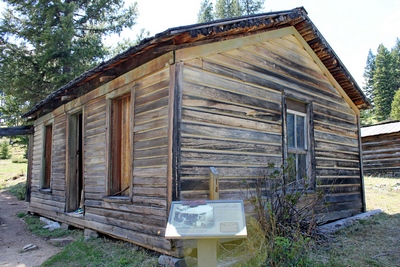 The Adams house was built between 1896 and 1900.  It was among the nicer homes in Garnet although constructed from logs, not boards as it appears.  The family lived there from 1904 to 1927.  Mrs. Adams had the Post Office in the house until 1910.  Garnet Ghost Town, MT