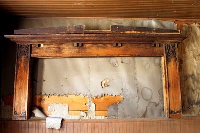 Woodwork on the wall of Kelley's Saloon, one of the 13 bars in Garnet during the boom period that offered 'male oriented' entertainment.