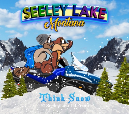Beavers on Snowmobile in Seeley Lake Montana